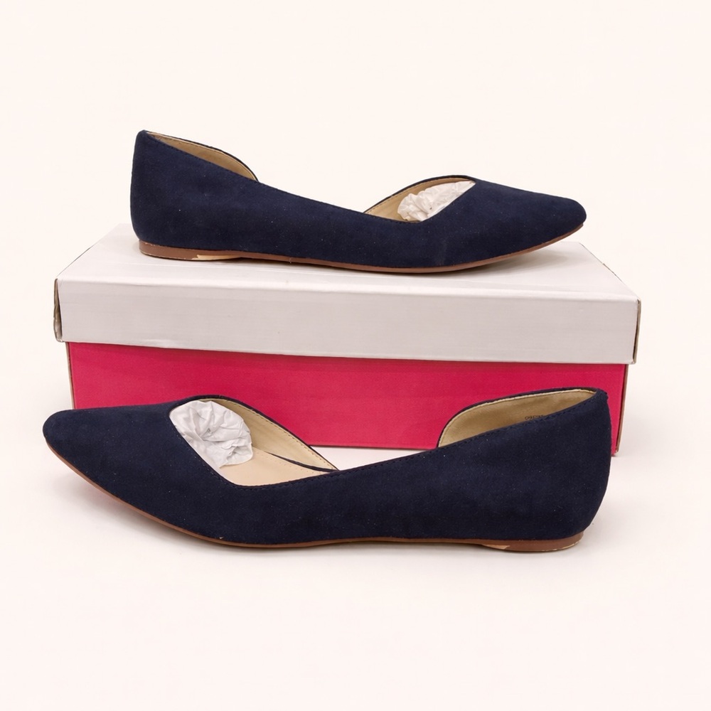 JustFab Chastina Navy Pointed Toe Flats – Size 10 - Picture 2 of 5